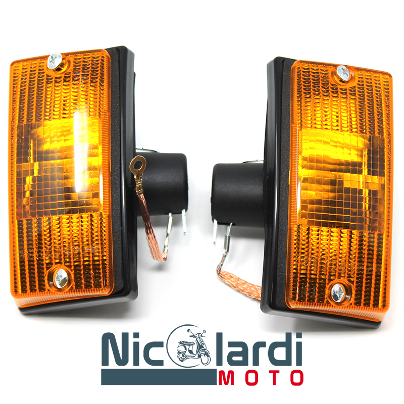 Coppia frecce anteriori arancioni SIEM Vespa PX - PE - T5 125 - 150 - 200cc