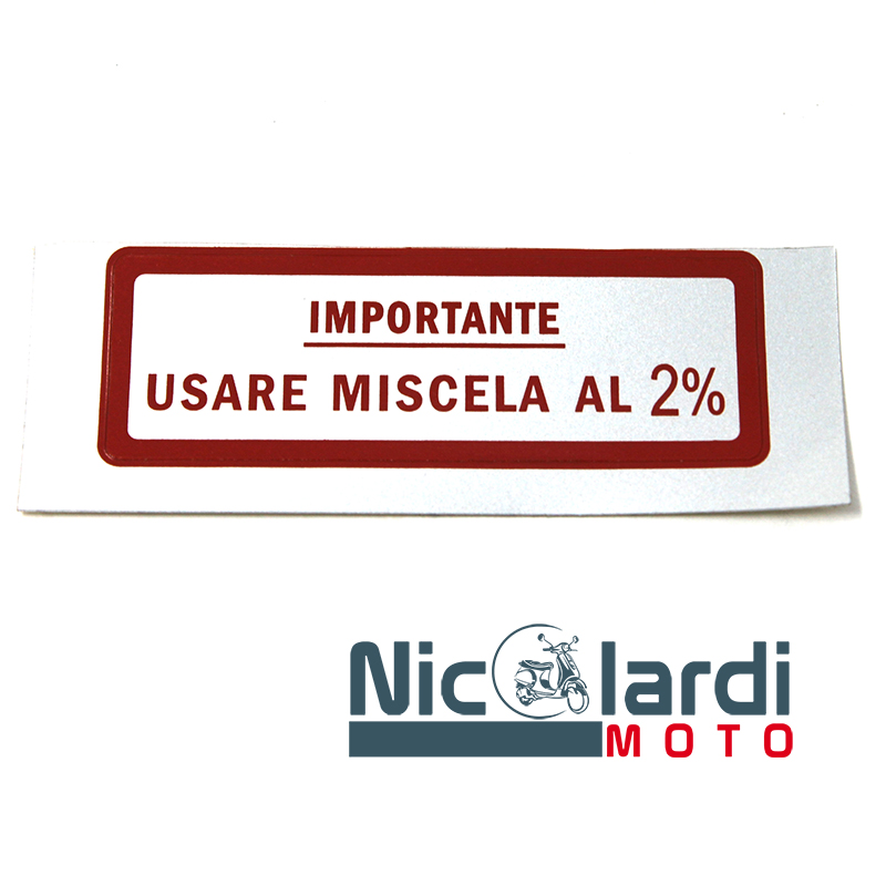 Targhetta grande scritta Miscela 2%