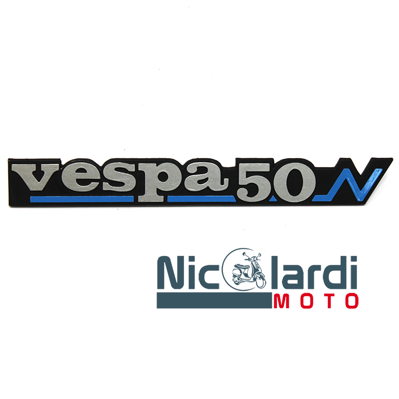 Targhetta cofano laterale scritta "Vespa 50 N"