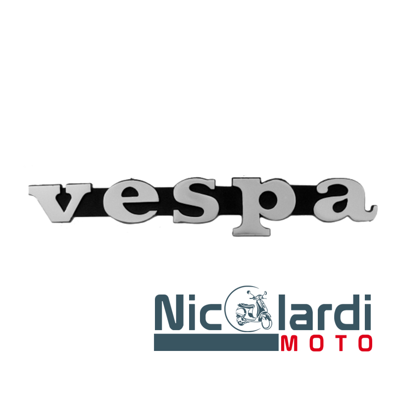 Targhetta anteriore scritta "Vespa" tipo corto - Vespa PX E Arcobaleno 125 - 150 - 200cc.