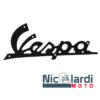 Targhetta scritta "Vespa"  alluminio nera scudo anteriore