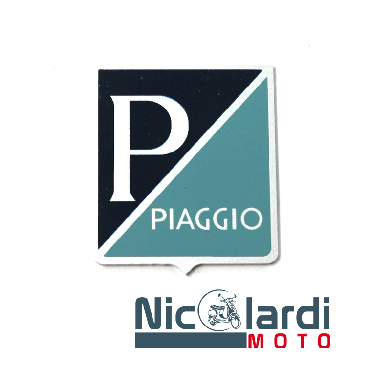 Scudetto adesivo "Piaggio" in alluminio - Vespa 50cc 1963>1967