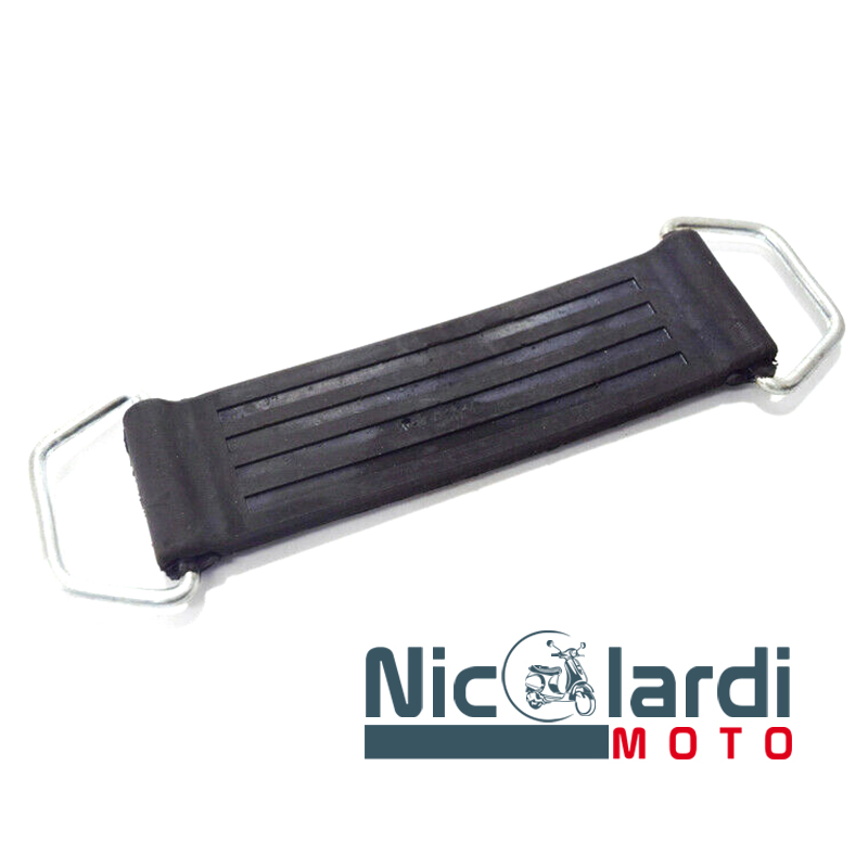 Cinghia Elastica Per Fissaggio Batteria Moto – Fascia In Gomma E Metallo, Universale, Elasticità Fino A 25 Cm – 15x4 Cm